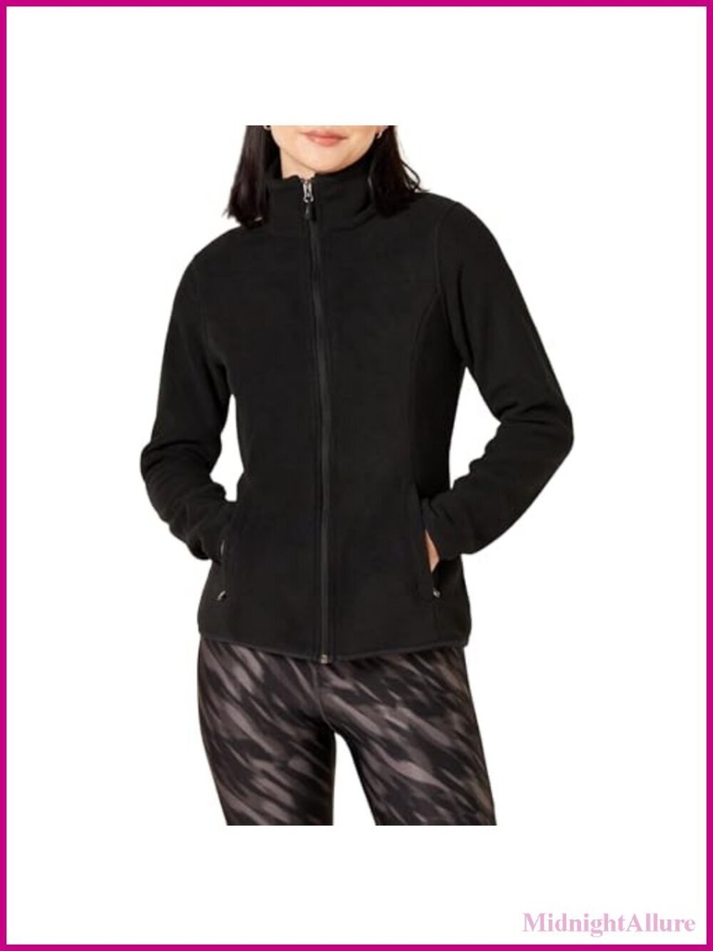 Women's Classic-Fit Full-Zip Polar Soft Fleece Jacket Outerwear Coat with Cuffs